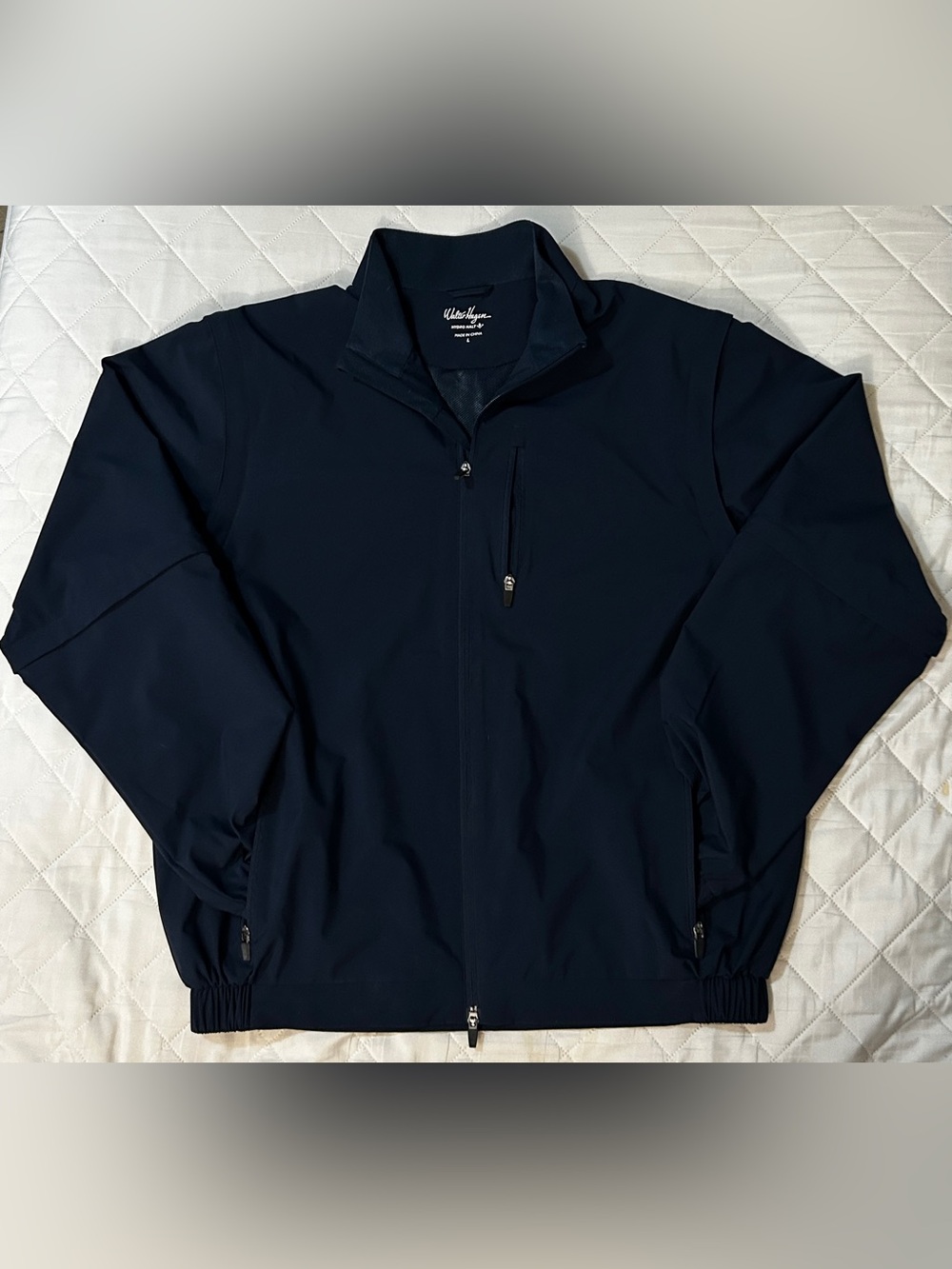 Walter Hagen Navy Lightweight Full-Zip Golf Jacket with Removable Sleeves